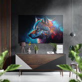 Wolf Brushed Aluminum Dibond Wall Art.